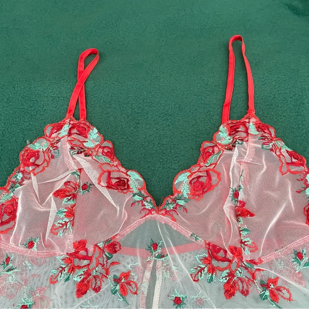 Victoria's Secret Floral Embroidery Sheer Mesh Slip - Picture 5 of 16